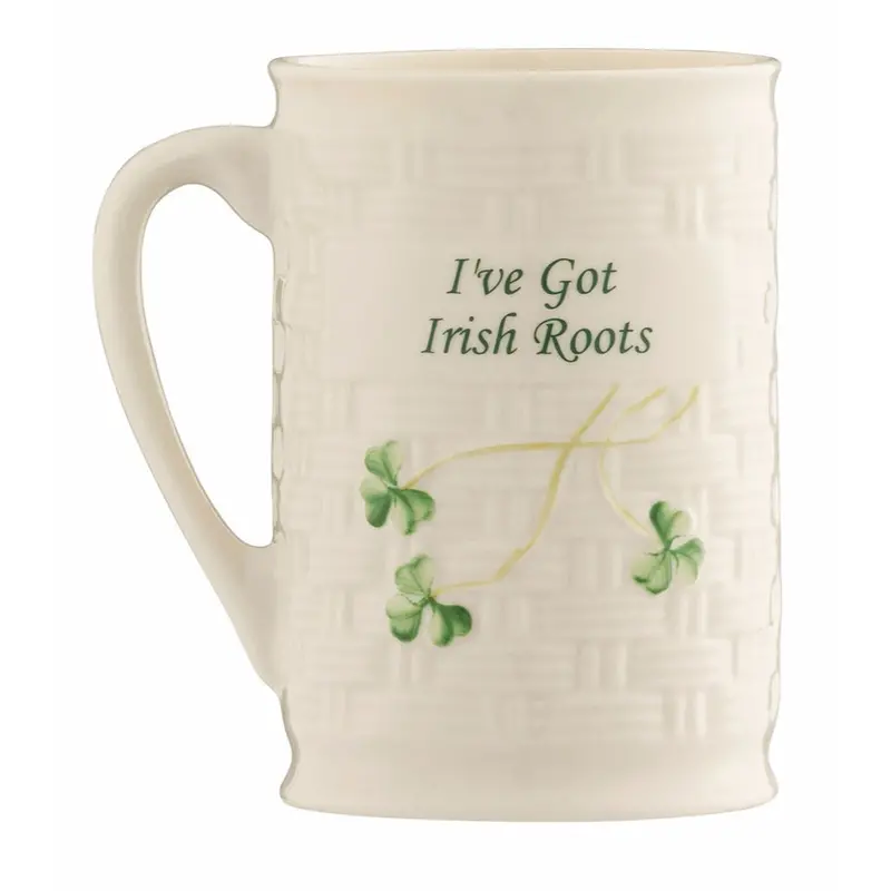 Belleek Classic "I'Ve Got Irish Roots" Heritage Mug 1