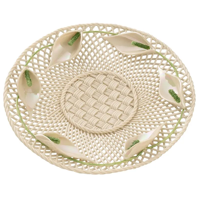 Belleek Classic Lily-Shaped Wicker Basket 1