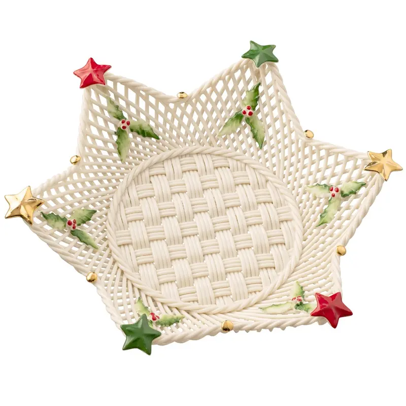 Belleek Classic Star-Shaped Wicker Basket 1