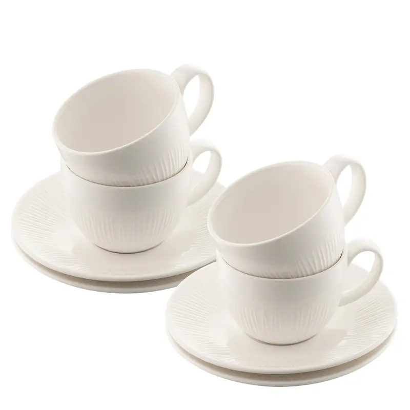 Belleek Living Erne Teacup And Saucer Collection (4-Piece) 1