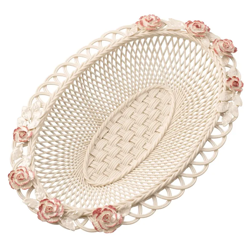 Belleek Peony Basket – Classic Irish Porcelain Serving Dish 1