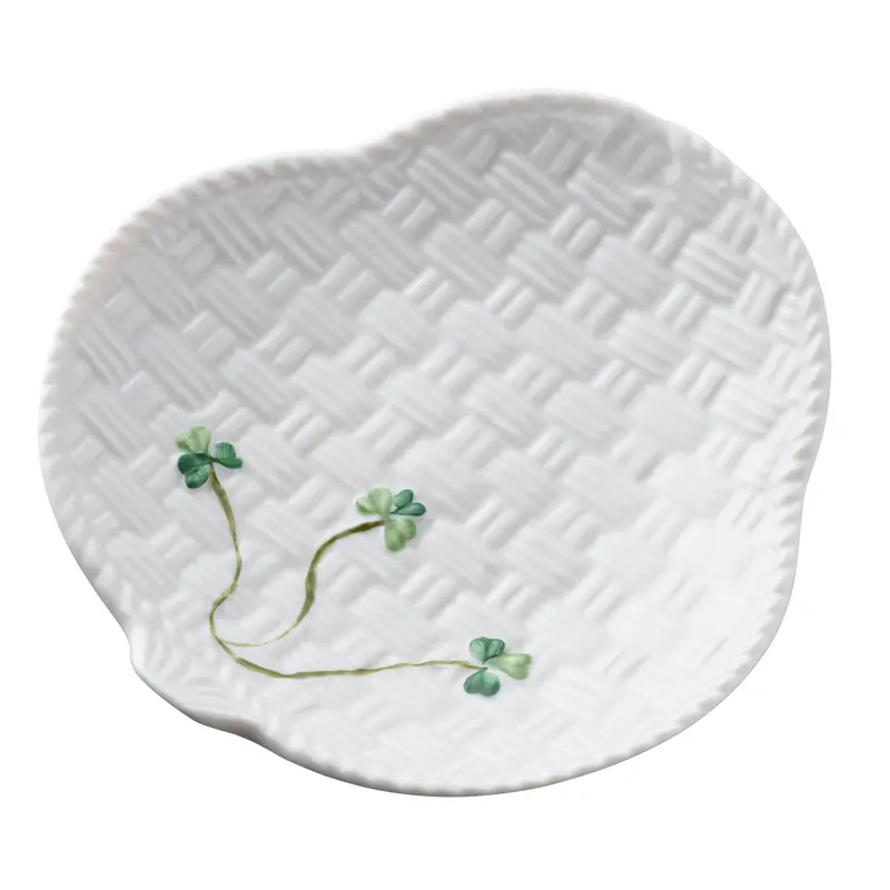 Belleek Shamrock Canapé Plate Duo 1