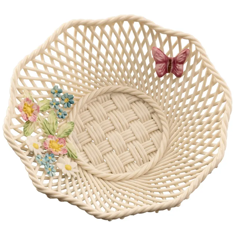 Belleek Wild Irish Hedgerow Summer Basket – Vibrant Porcelain Serving Piece 1