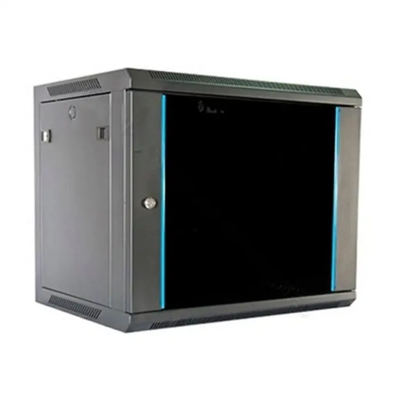 Black 9U Wall-Mounted Rack Cabinet For 2Lan Network Equipment 1