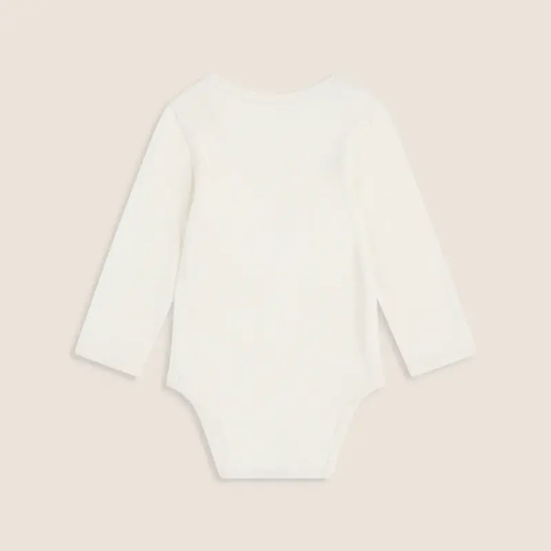 Boody Organic Cotton Long Sleeve Bodysuit In Natural White – 3 To 6 Months 1