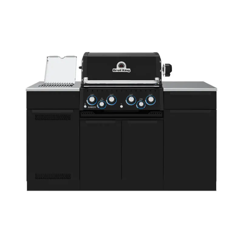 Broil King Baron Shadow 490I Four-Burner Gas Grill Island With Rotisserie And Side Burner 1