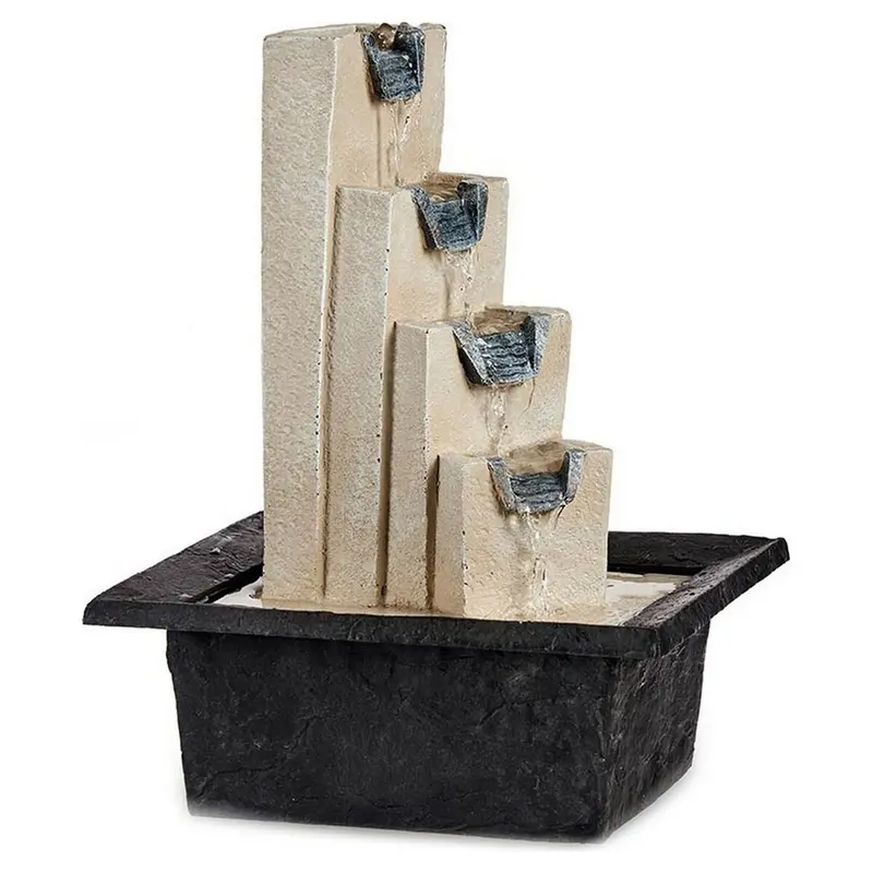 Brown Resin Fountain Sculpture – Tiered Staircase Garden Water Feature (24X38X30 Cm) 1