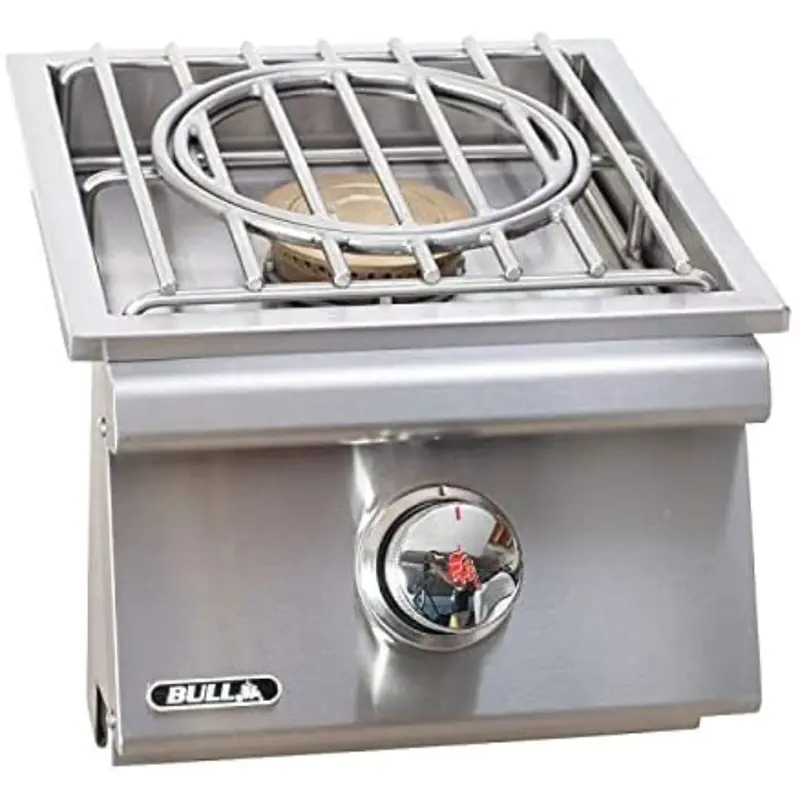 Bull 12-Inch Built-In Pro Single Side Burner With Protective Cover 1
