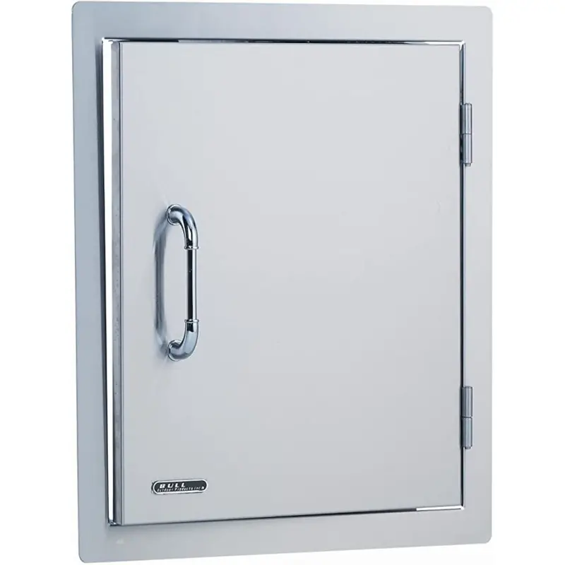 Bull 20-Inch Vertical Outdoor Cabinet Door – Right-Hinged Stainless Steel Design 1