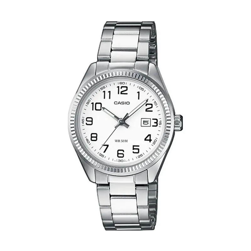 Casio Collection Unisex Watch – 30 Mm White Dial With Silver Accents 1