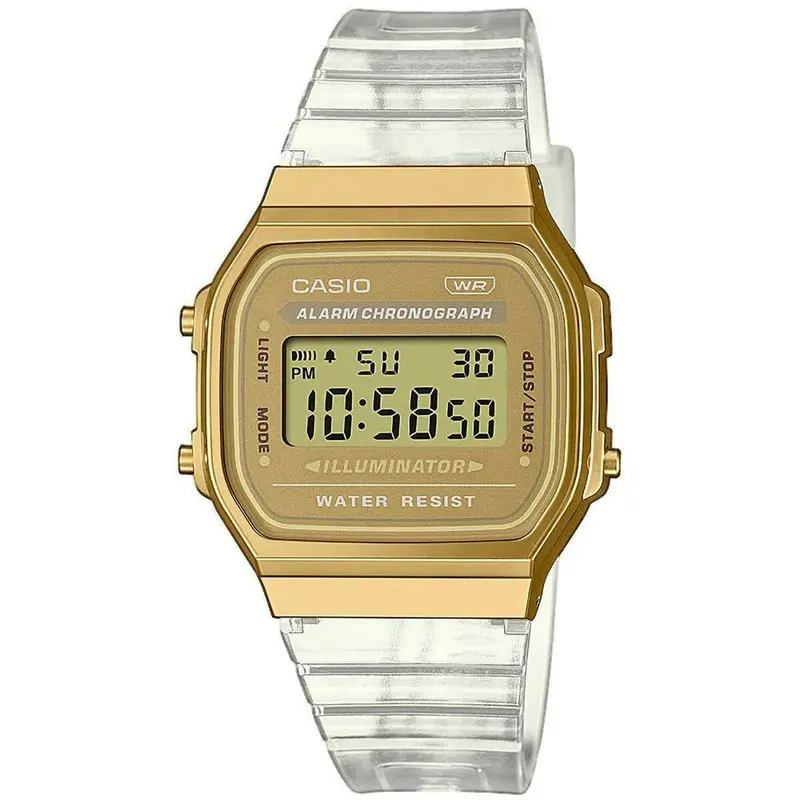 Casio Vintage Collection Unisex Watch – Gold Finish, Transparent Band, 36 Mm 1