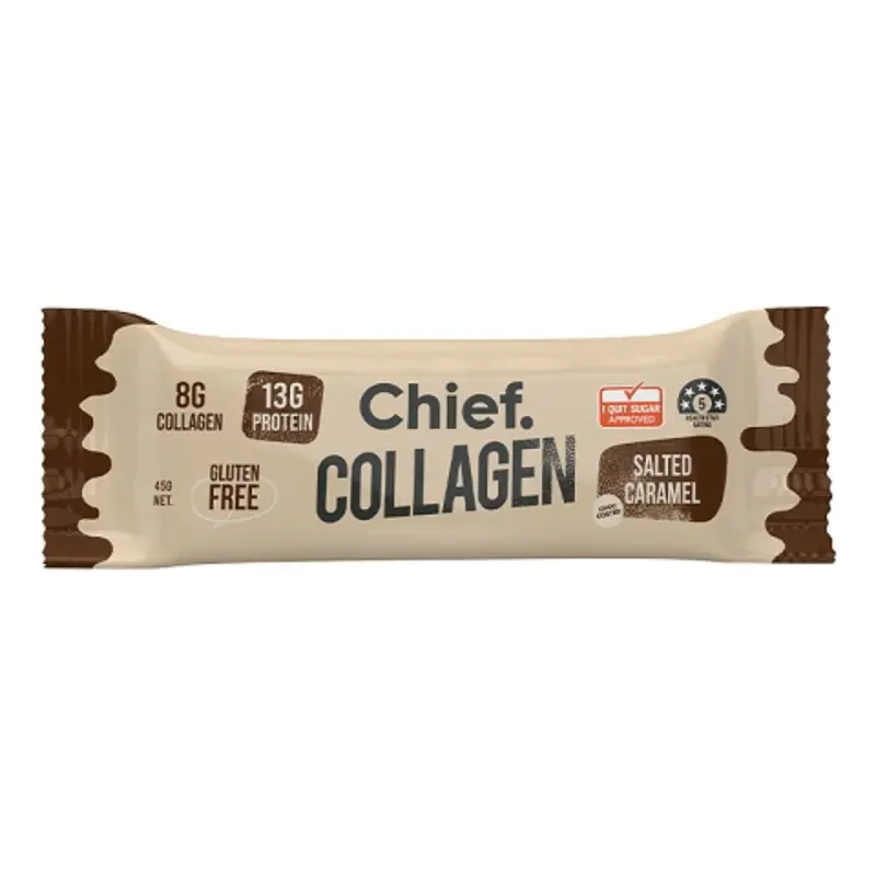 Chief Collagen Protein Bar – Chocolate Salted Caramel, 45G High-Protein Snack 1