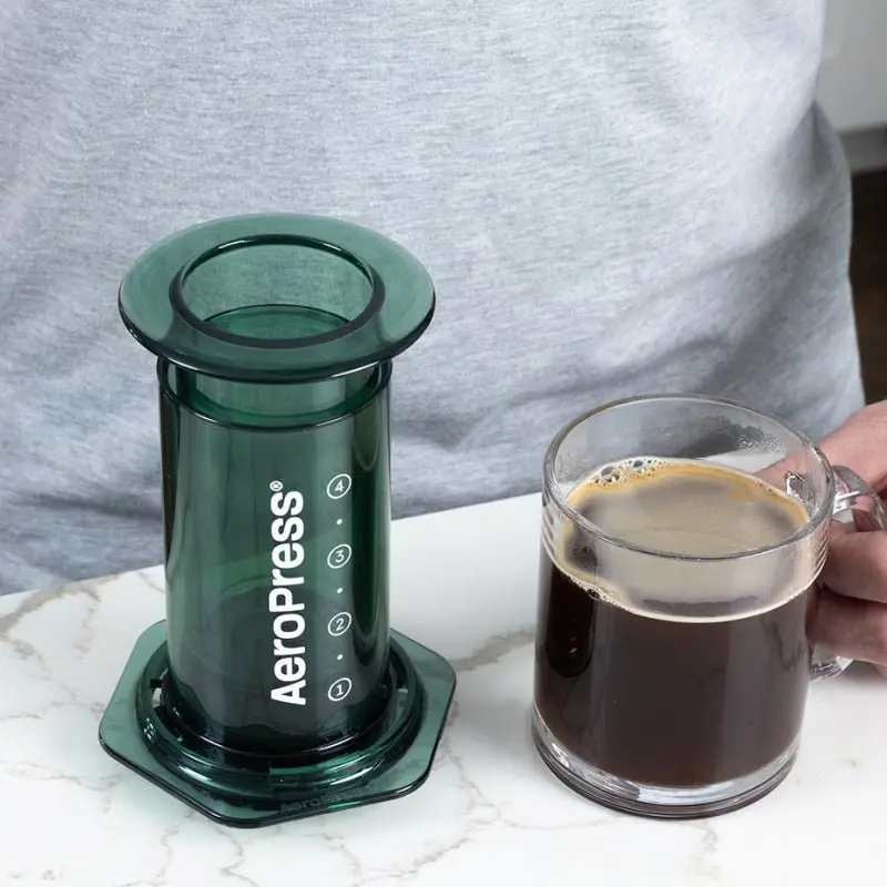 Clear Green Aeropress Coffee Maker – Transparent & Compact Brew System 1