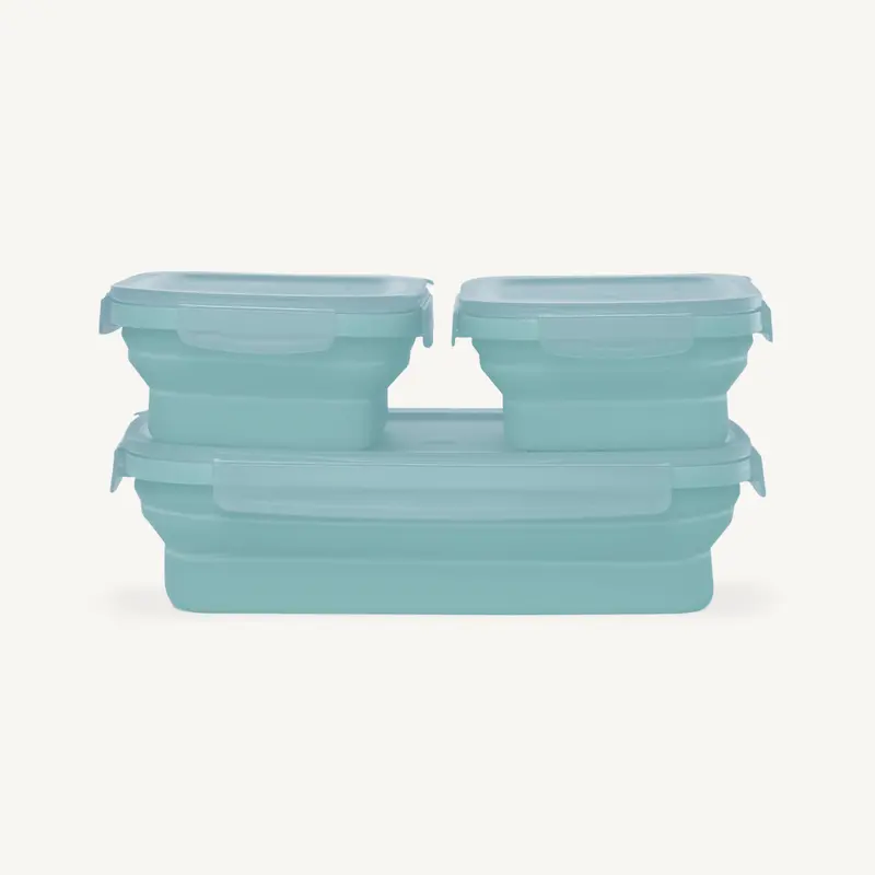Collapsible Food Storage Containers – Drip Ez Secondz Starter Kit (3-Pack) 1