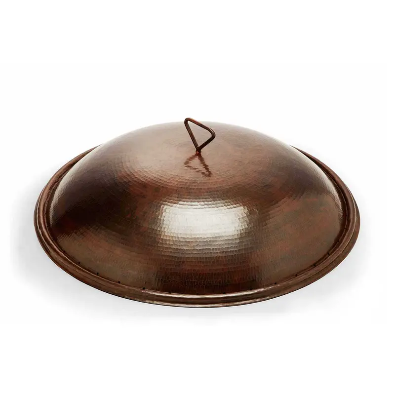 Copper Tall Round Hard Cover For Fire Pit Burners – Decorative & Protective – Hpc Fire 1