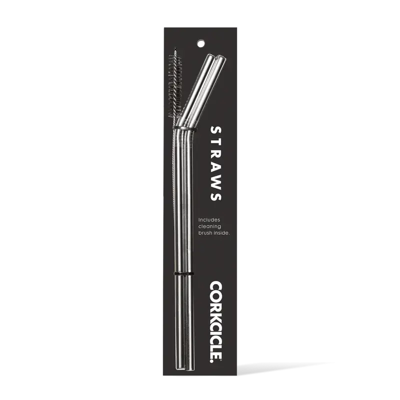Corkcicle Stainless Steel Reusable Straw Set – 2-Pack 1