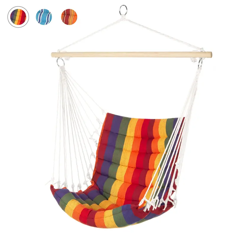 Cotton-Padded Hammock Chair For Indoor Or Outdoor Use – Includes 40-Inch Spreader Bar 2