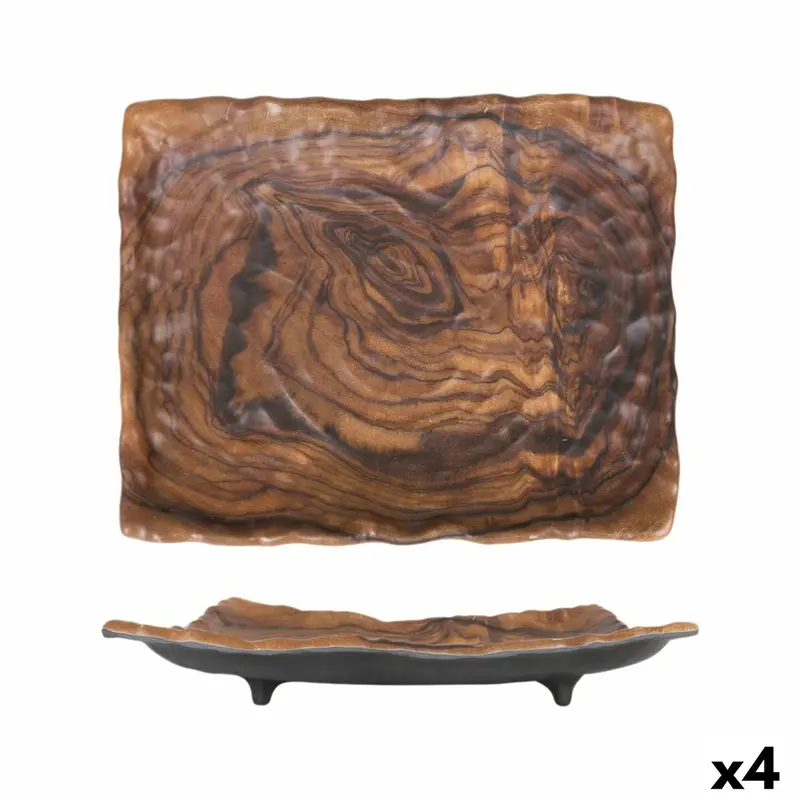 Deep-Well Rectangular Snack Tray – 31 × 25 × 5 Cm (4-Pack) 1
