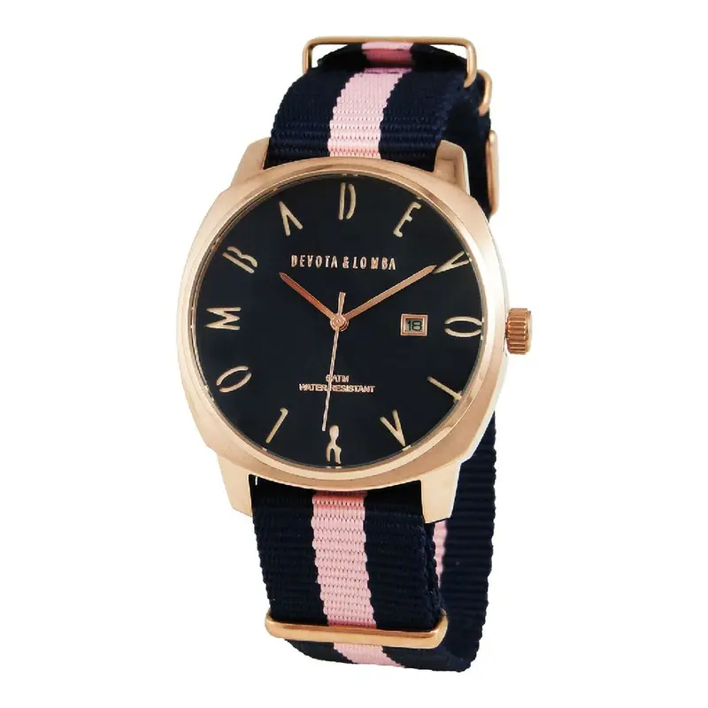 Devota & Lomba Unisex Analog Watch – Pink Dial, 42 Mm Case 1
