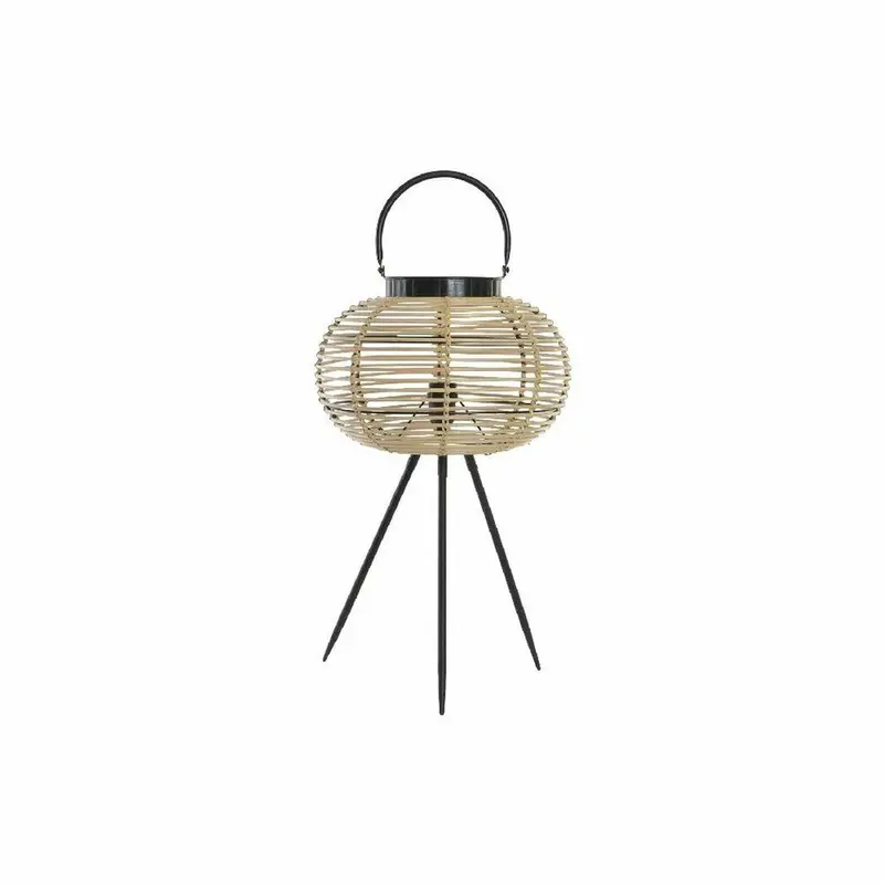 Dkd Home Decor Adjustable Bamboo Desk Lamp – Black Metal Base, 34X34X56 Cm 1