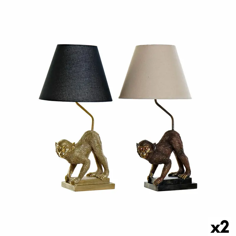 Dkd Home Decor Adjustable Desk Lamp – Black/Beige/Gold Finish, 32.5 X 30 X 60 Cm, 50 W (2 Pcs) 1