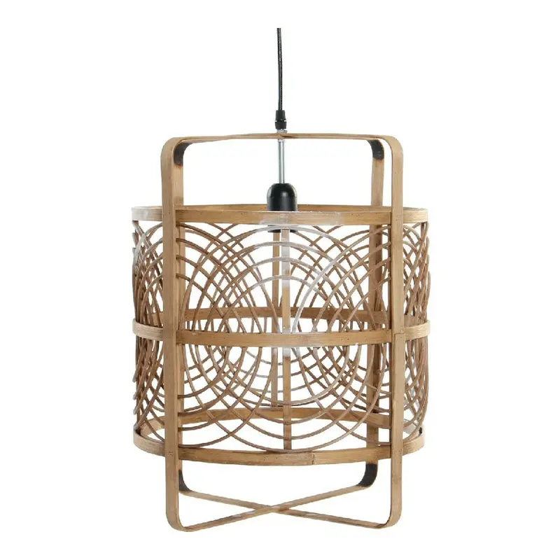 Dkd Home Decor Bamboo-Inspired Ceiling Lamp – Black & Natural Finish, 50 W, 37 X 37 X 46 Cm 1