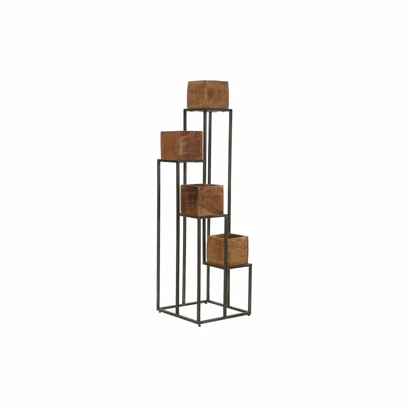 Dkd Home Decor Modern Planter – Wood & Metal, Brown/Black, 40X40X120 Cm 1