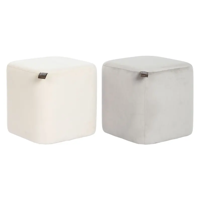 Dkd Home Decor Scandi Footrest – Yellow/Blue/Beige/Grey, 35X35X35 Cm (2-Pack) 1