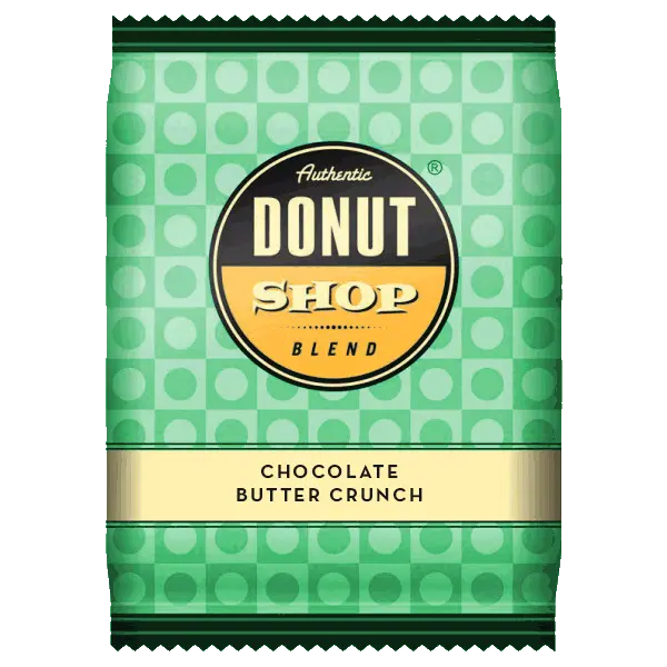 Donut Shop Chocolate Buttercrunch Coffee – 2.5 Oz Bags (Pack Of 24) 1