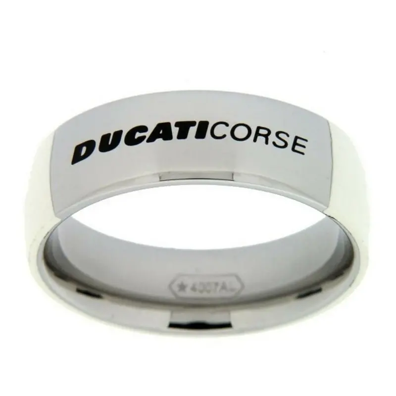Ducati Men'S Ring – Model 31500587, Size 27, Matte Silver Look 1