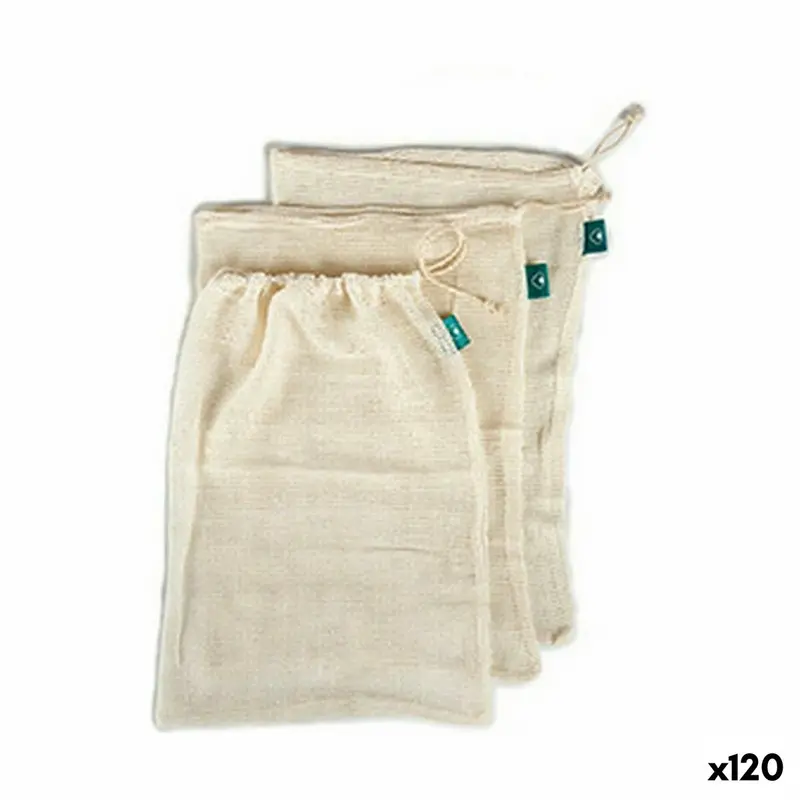 Eco-Friendly Reusable Cotton Food Storage Bags – Set Of 120, White, 5 × 48 × 33 Cm 1