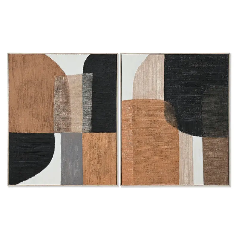 Esprit Jute-Polystyrene Wall Art – Abstract Home Decor Set (2 Pieces, 82 × 4.5 × 102 Cm) 1