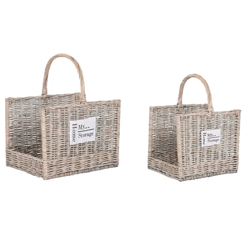 Esprit Natural Wicker Log Stand – 47 X 35 X 54 Cm, Set Of 2 1