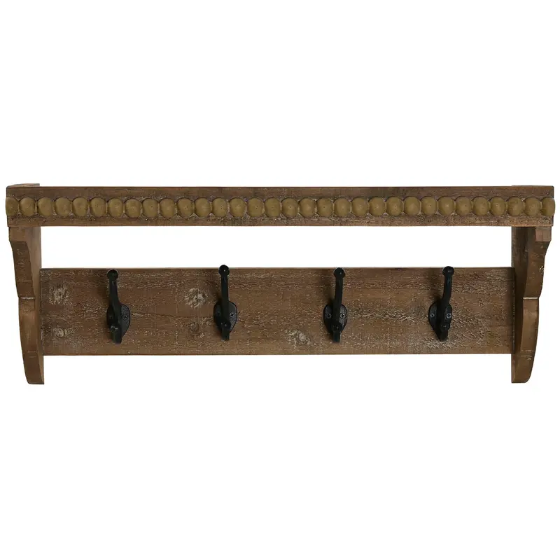 Esprit Wall-Mounted Coat Rack – Industrial Wood & Metal Hallway Organizer (67X17X27 Cm) 1