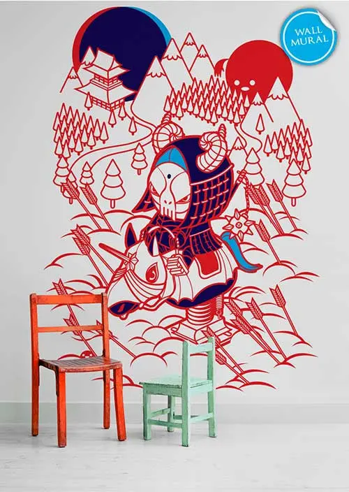 Evil Rider Illustrated Wall Mural – Bold Graphic Decal For Teens 1
