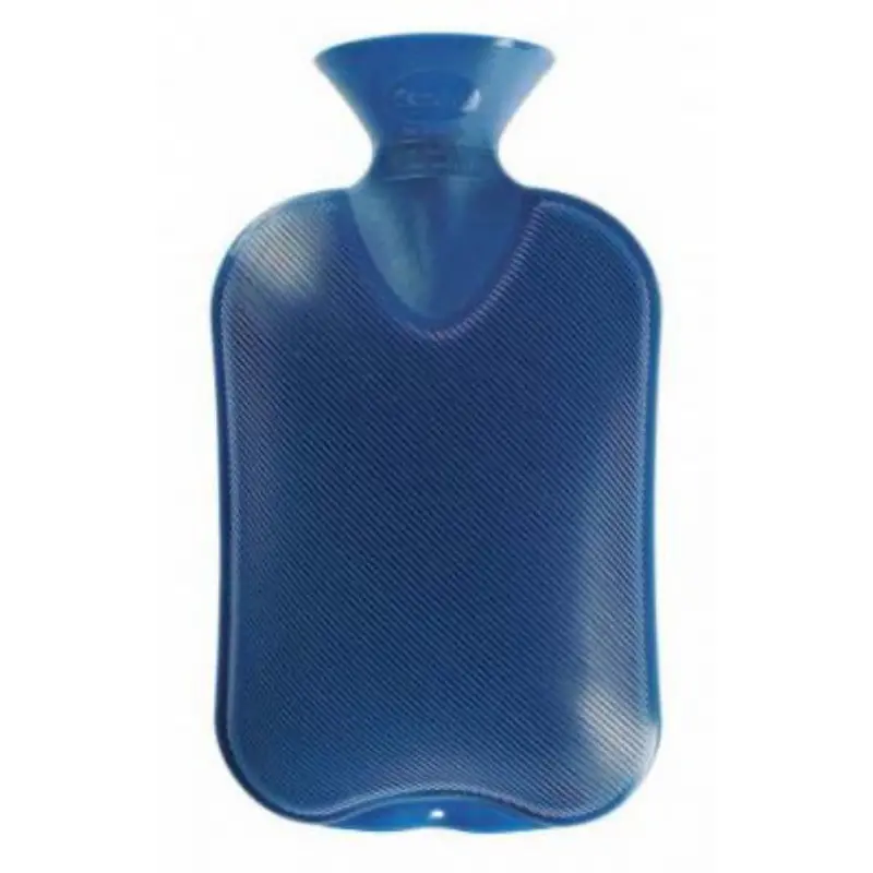 Fashy Hottie Double-Ribbed Hot Water Bottle – Blue, 2.0 L 1