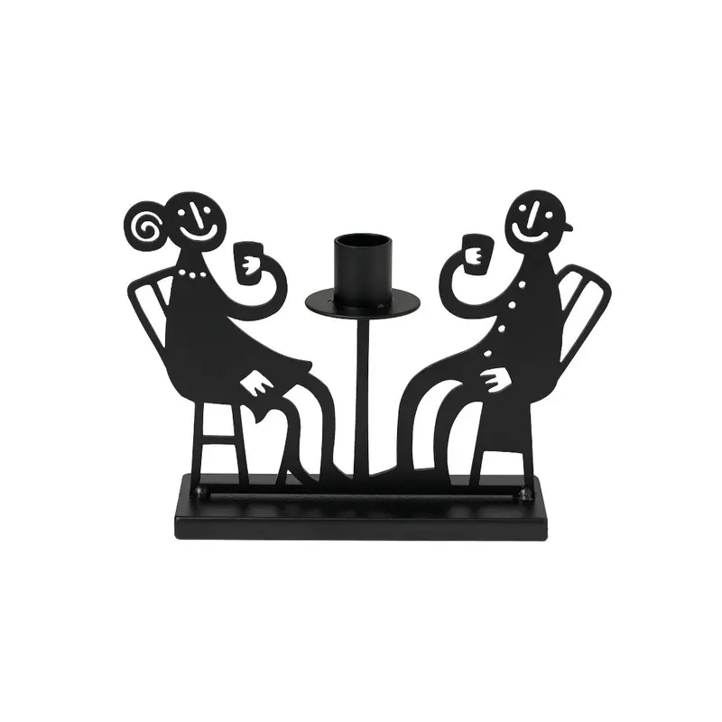 Fika-Themed Medium Candle Holder – Scandinavian Coffee Break Essential 1