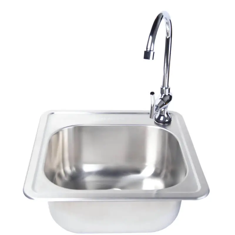 Fire Magic 15-Inch Outdoor Stainless Steel Sink With Cold Water Faucet (Models 3587 & 3588) 1