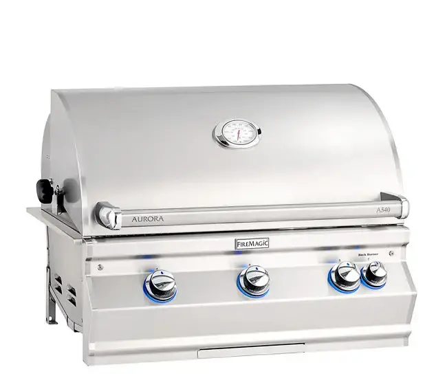 Fire Magic 30-Inch Aurora 3-Burner Built-In Gas Grill With Analog Thermometer (A540I) 1