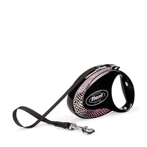 Flexi Glam Swarovski Leash – Elegant Metallic Design 1