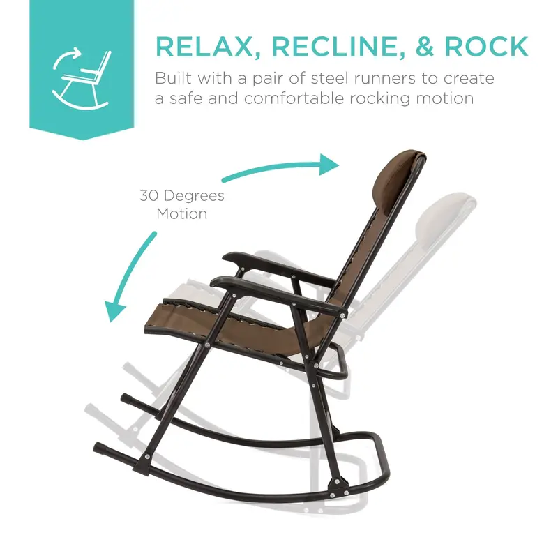 Foldable Zero-Gravity Rocking Lounge Chair For Patios And Decks 1