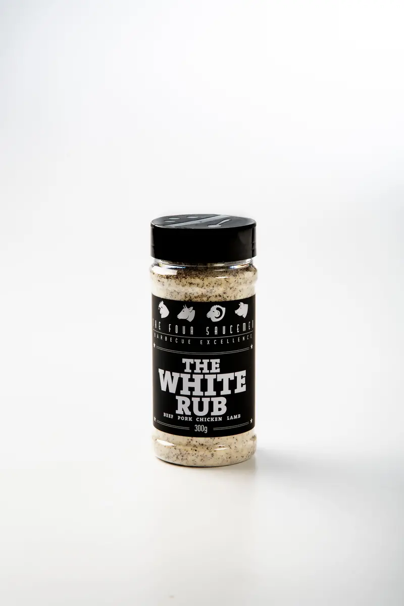 Four Saucemen White Ceramic Rub Shaker – Refillable Seasoning Dispenser 1