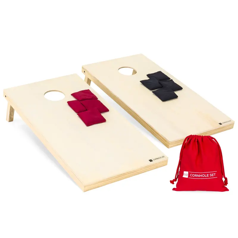 Full-Size 4X2-Foot Solid Wood Cornhole Game Set With 8 Bean Bags & Carry Bag 1