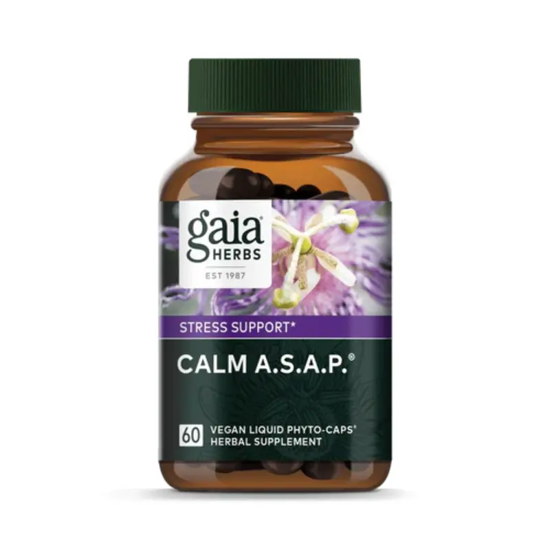 Gaia Herbs Calm A.S.A.P. – 60 Capsules Rapid-Response Stress & Anxiety Relief 1