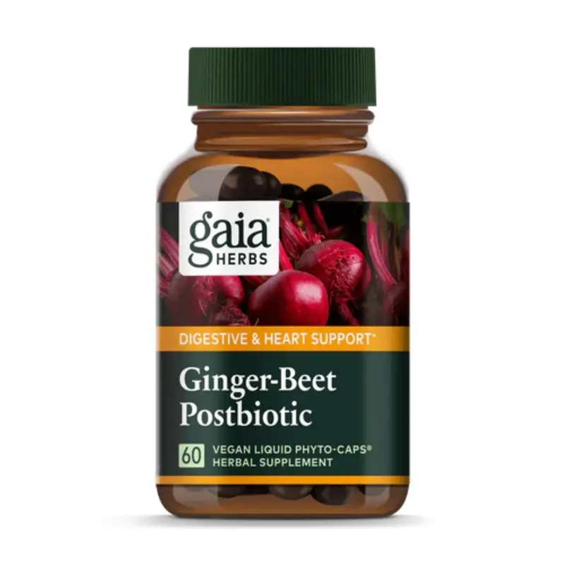Gaia Herbs Ginger-Beet Postbiotic Complex – 60 Capsules Gut Microbiome Support 1
