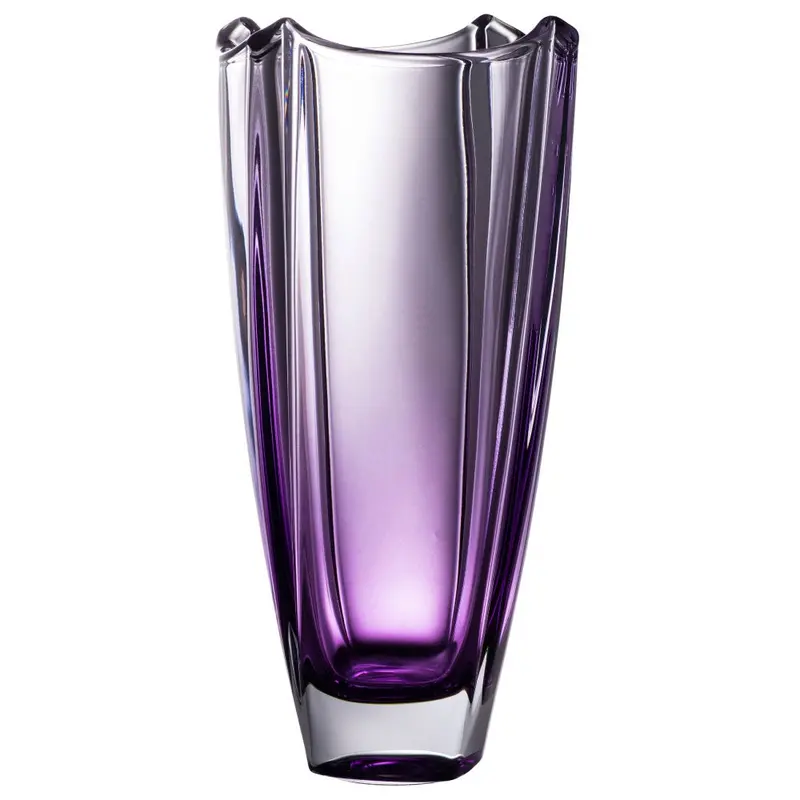 Galway Crystal Amethyst Dune 12-Inch Square Decorative Vase 1