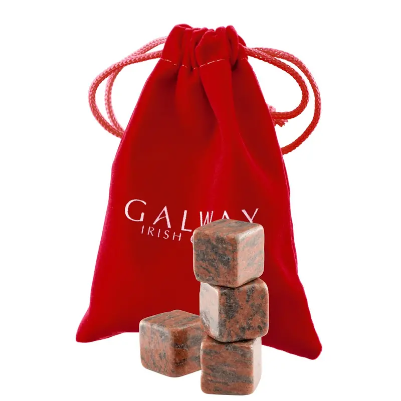 Galway Crystal Chilling Stones – Polished Red Granite (4-Piece) 1