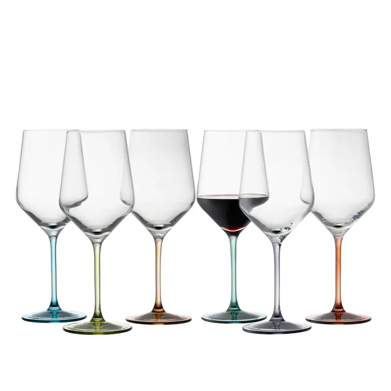 Galway Crystal Chroma Wine Glass Party Pack – Set Of 6 Vibrant Stemware 1