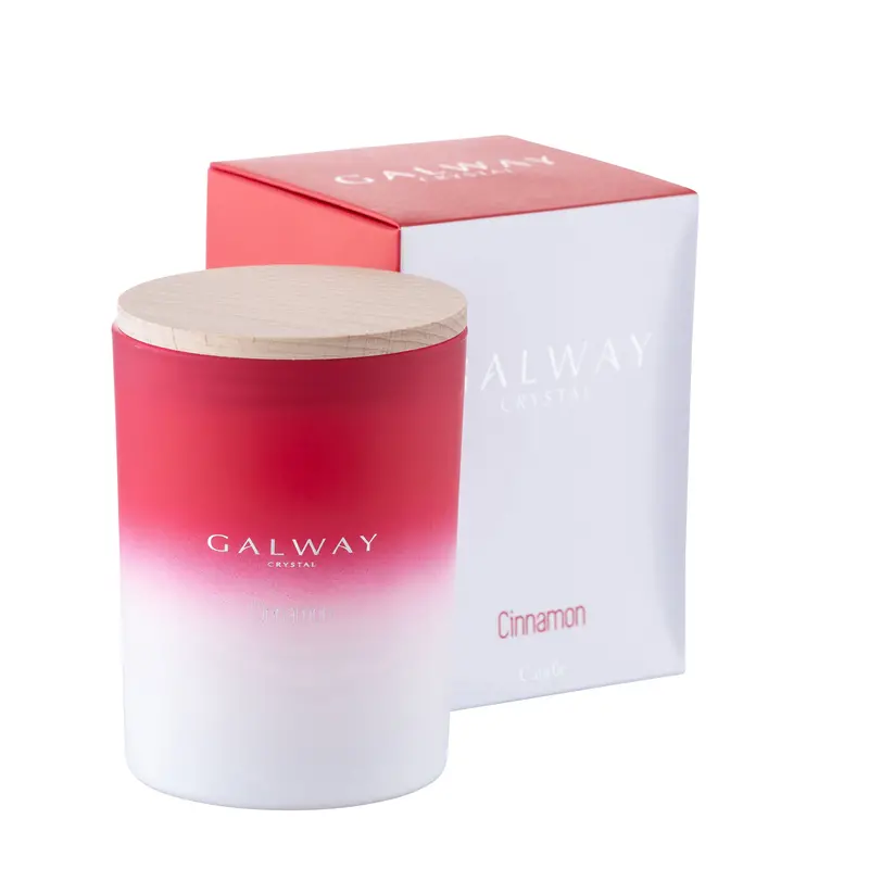 Galway Crystal Cinnamon Scented Candle – Large Wooden-Lid Jar 1
