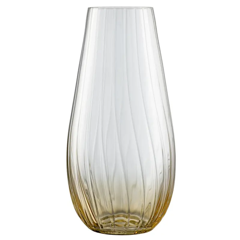 Galway Crystal Erne Amber Glass Vase (12") 1